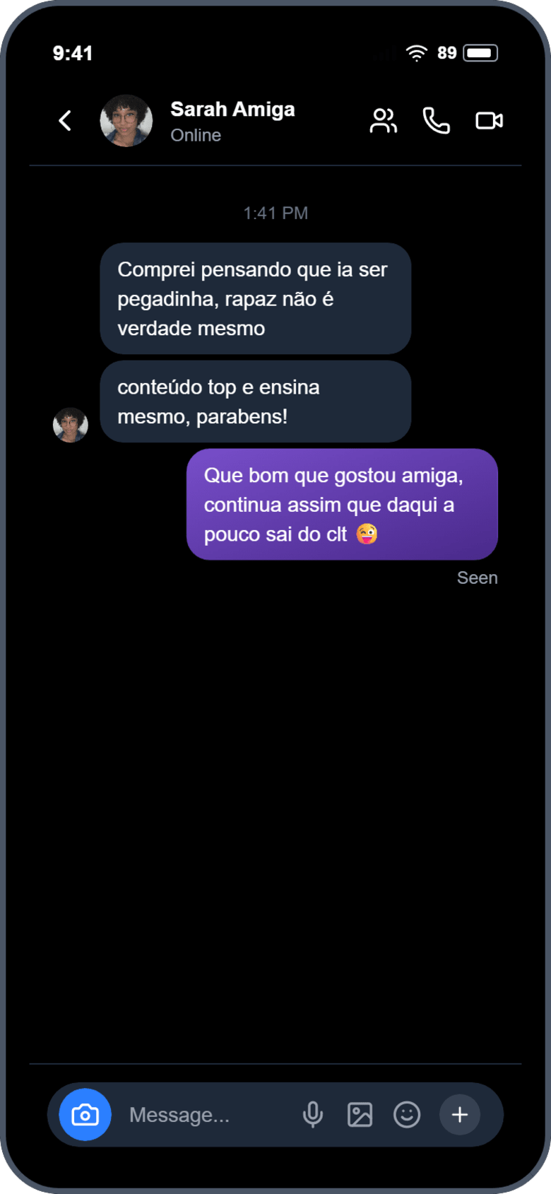 Depoimento Sarah